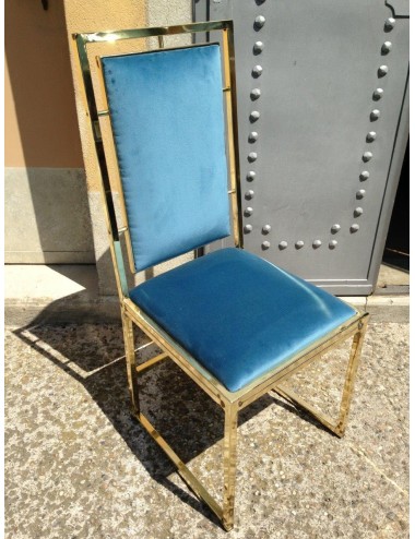 Modern brass finish metal chair