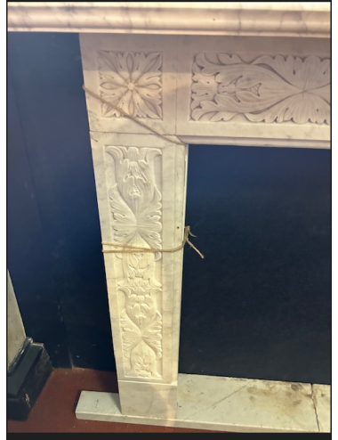 White marble fireplace