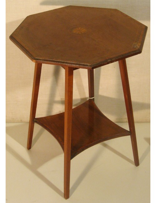 Inlaid hexagonal coffee table