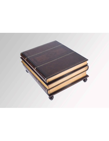 Tavolino moderno a 2 cassetti con finti libri
