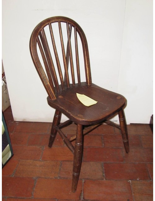8 sedie Windsor vittoriane in legno di olmo