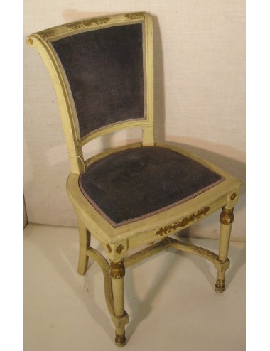 Blue velvet lacquered chair