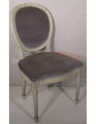 Blue velvet lacquered chair