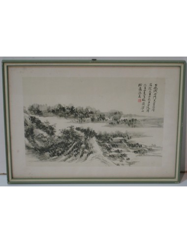 12 stampe cinesi su cornice verde