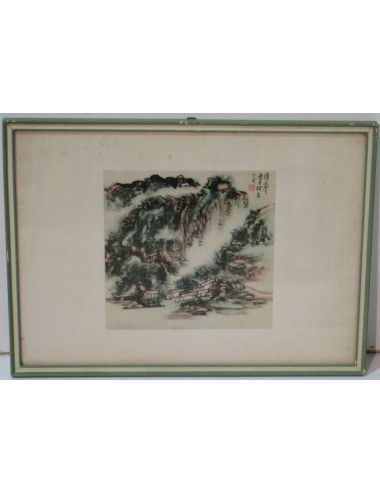 12 stampe cinesi su cornice verde