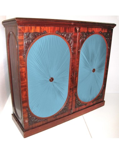 Credenza in mogano e piuma di mogano fine '800