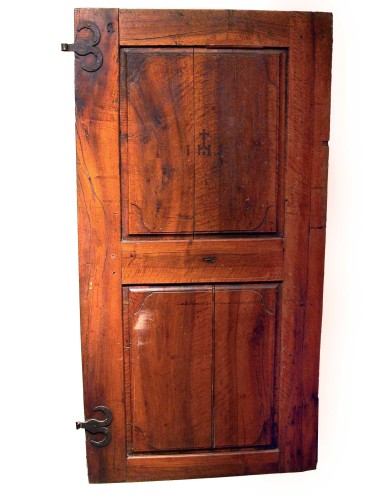Light walnut door in need of restoration