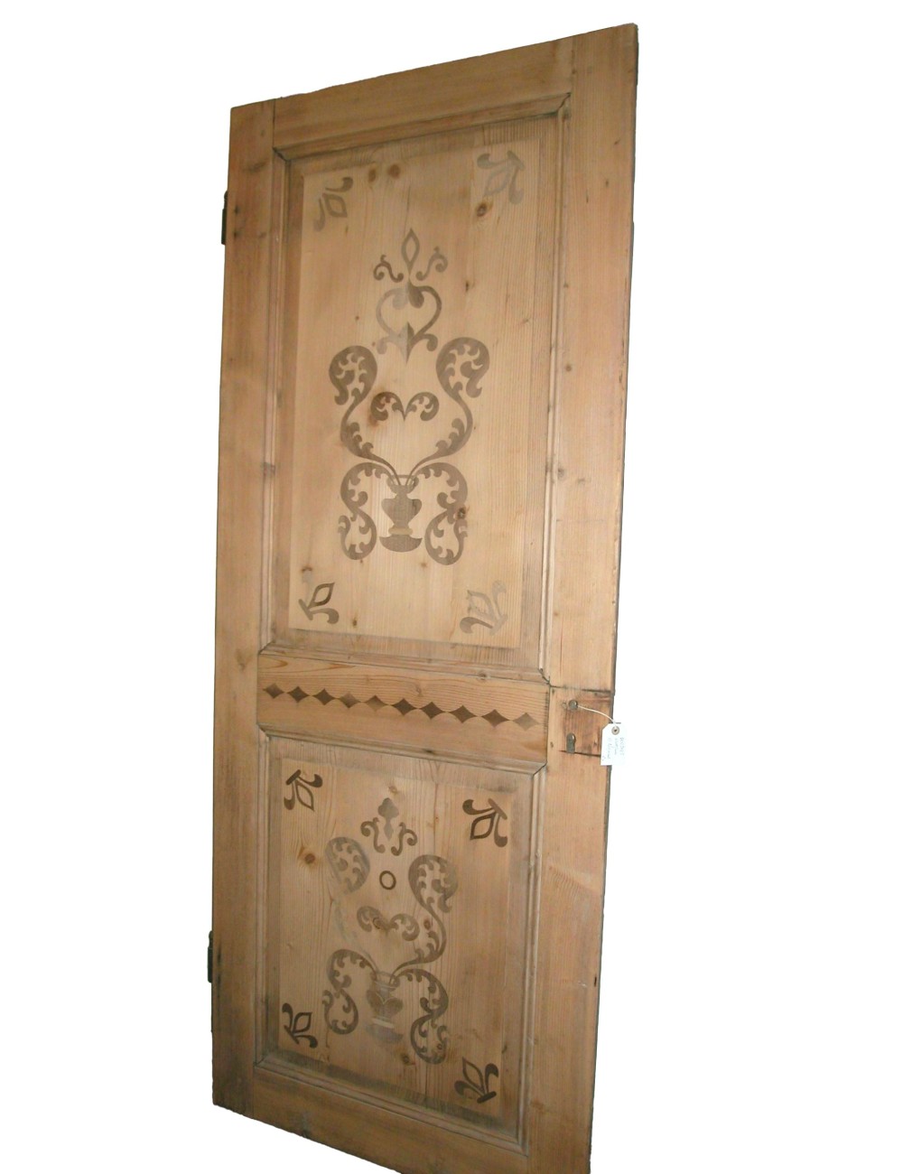Fir tree door with carvings to be restored Fir tree door with carvings to be restored
