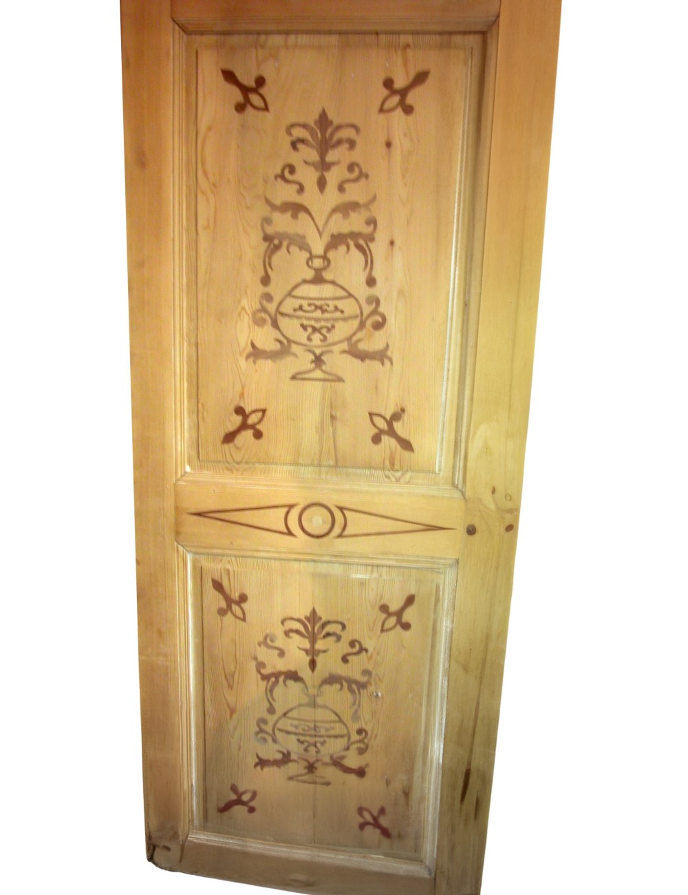 Fir tree door with carvings to be restored Fir tree door with carvings to be restored