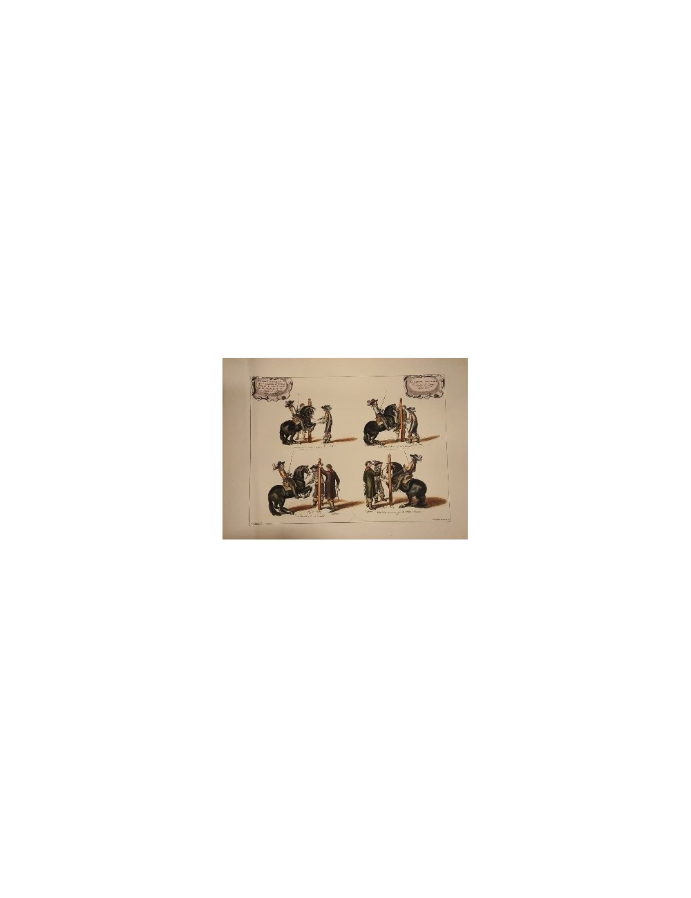 3 stampe "Horse Training" senza cornice