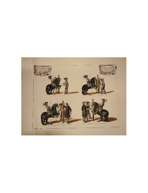 3 stampe "Horse Training" senza cornice