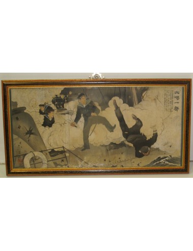 3 Stampe su carta di riso Guerra russa Guerra giapponese 1905 vinta dai giapponesi