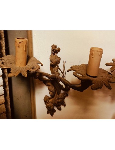 4 bronze 2-flame wall sconces without electrics to be restored