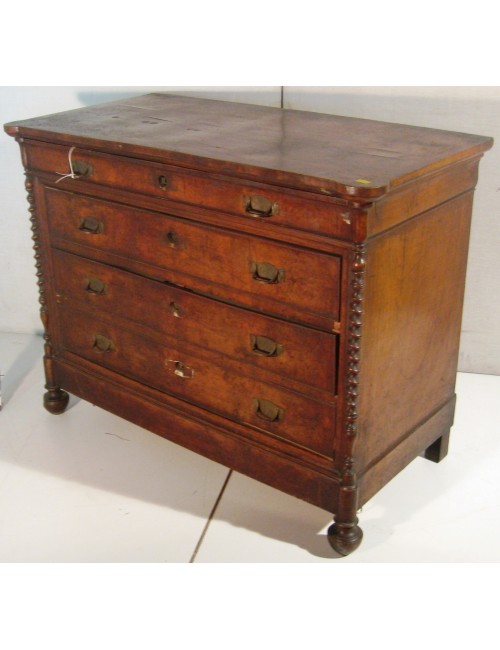 Carved chest of drawers with columns
