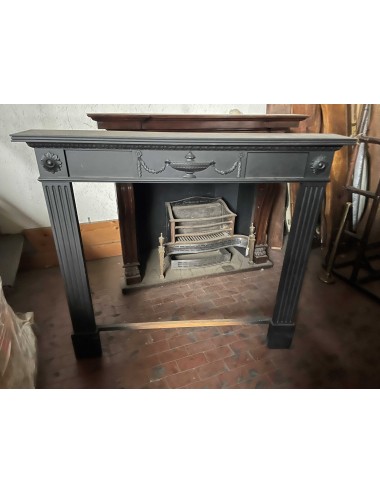 Cornice camino moderna stile Adam in mogano