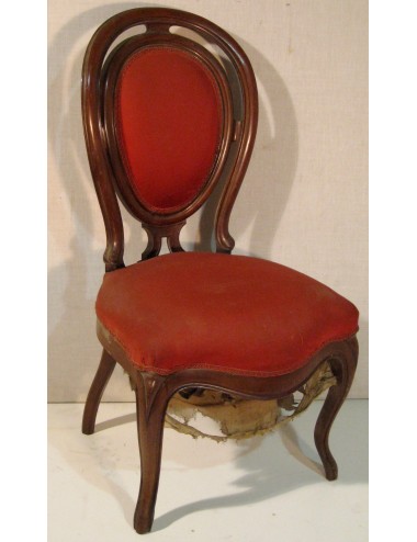 Nr. 6 poltrone in legno di mogano e velluto rosso stile Luigi Filippo epoca '800