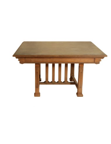 Tavolo rettangolare in legno rovere stile liberty con struttura robusta