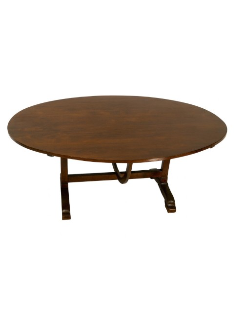 Tavolo ovale pieghevole, a vela in legno dolce tinto noce