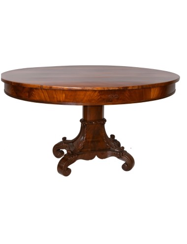 French mahogany feather oval table