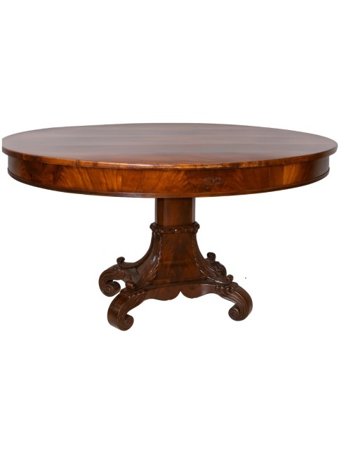 French mahogany feather oval table