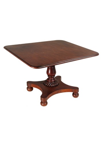 Square table with central leg