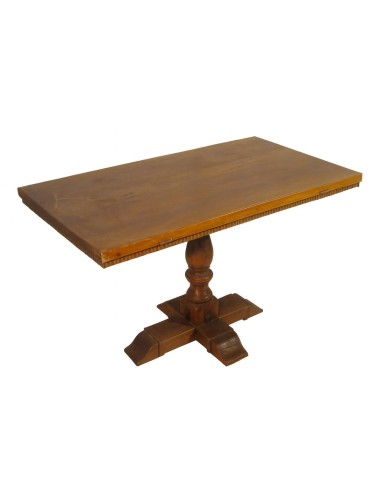 Rectangular table with modern walnut top