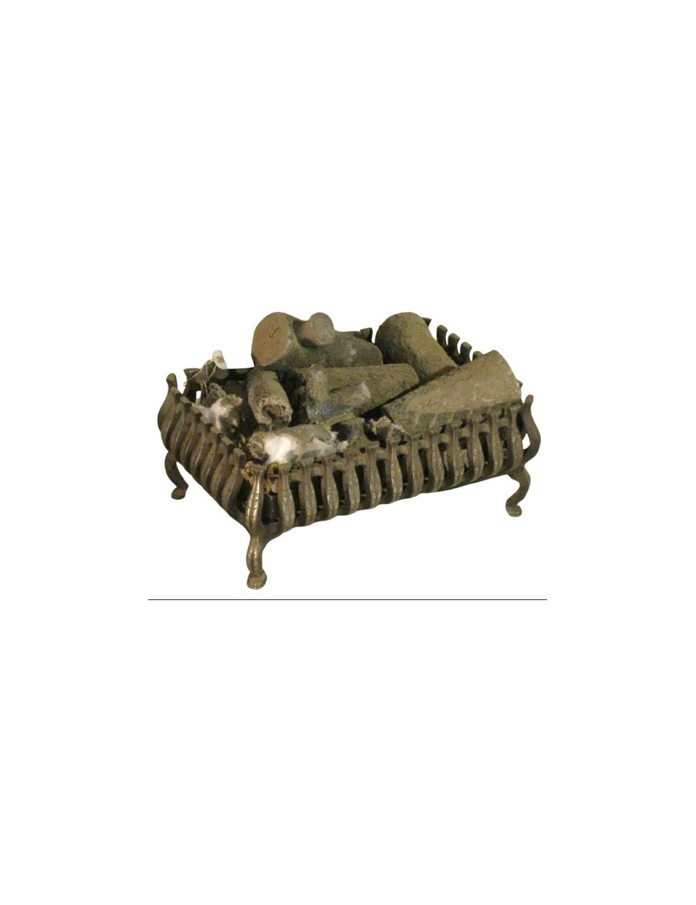 Braciere moderno gas, interno finto carbone/legna