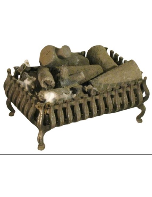 Braciere moderno gas, interno finto carbone/legna