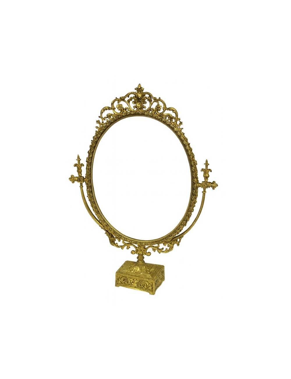 Modern brass table mirror