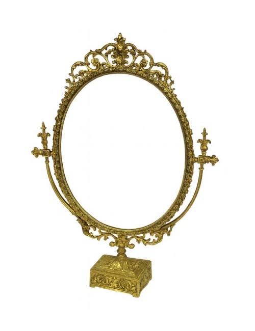 Modern brass table mirror