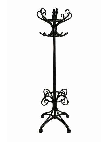 Attaccapanni in stile Thonet in faggio tinto noce scuro