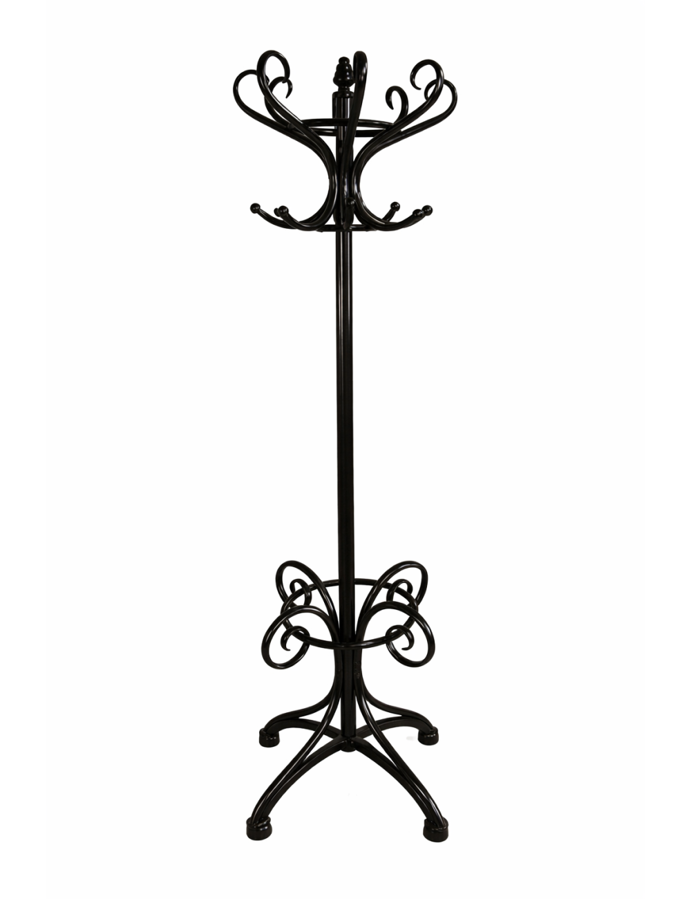 Attaccapanni in stile Thonet in faggio tinto noce scuro