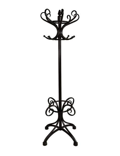 Attaccapanni in stile Thonet in faggio tinto noce scuro