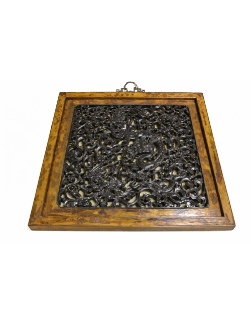 Grata parafuoco in ghisa e legno