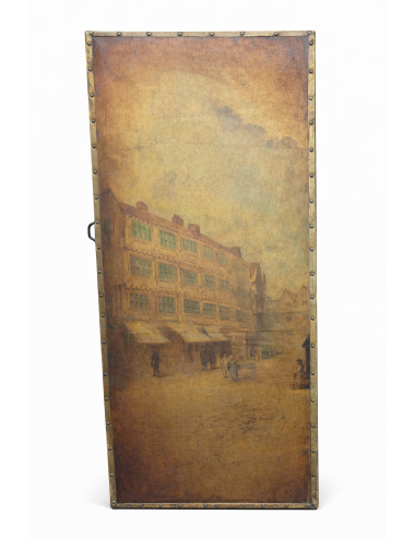 4-panel Flemish folding screen from the end of the 17th century, door size each 60 cm