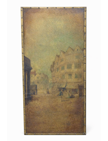 4-panel Flemish folding screen from the end of the 17th century, door size each 60 cm