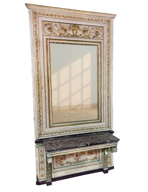 Console table + mirror L.XVI cm. 165x50x84h- mirror cm. 170x235h