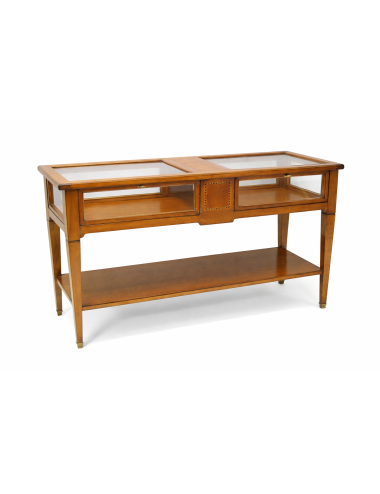 Console table with 2 opening doors inlaid on the top/modern side
