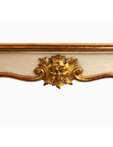 Consolle laccata Stile Luigi XVI con inserti in oro zecchino, bordo laccato e parte interna tappezzata