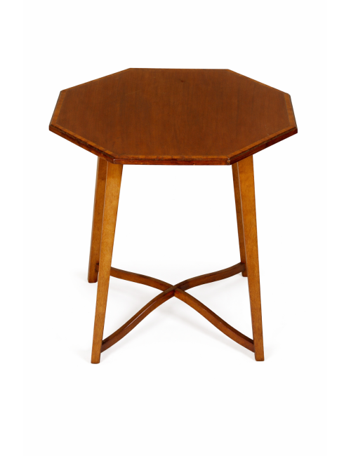 Mahogany threaded octagonal coffee table - English Victorian