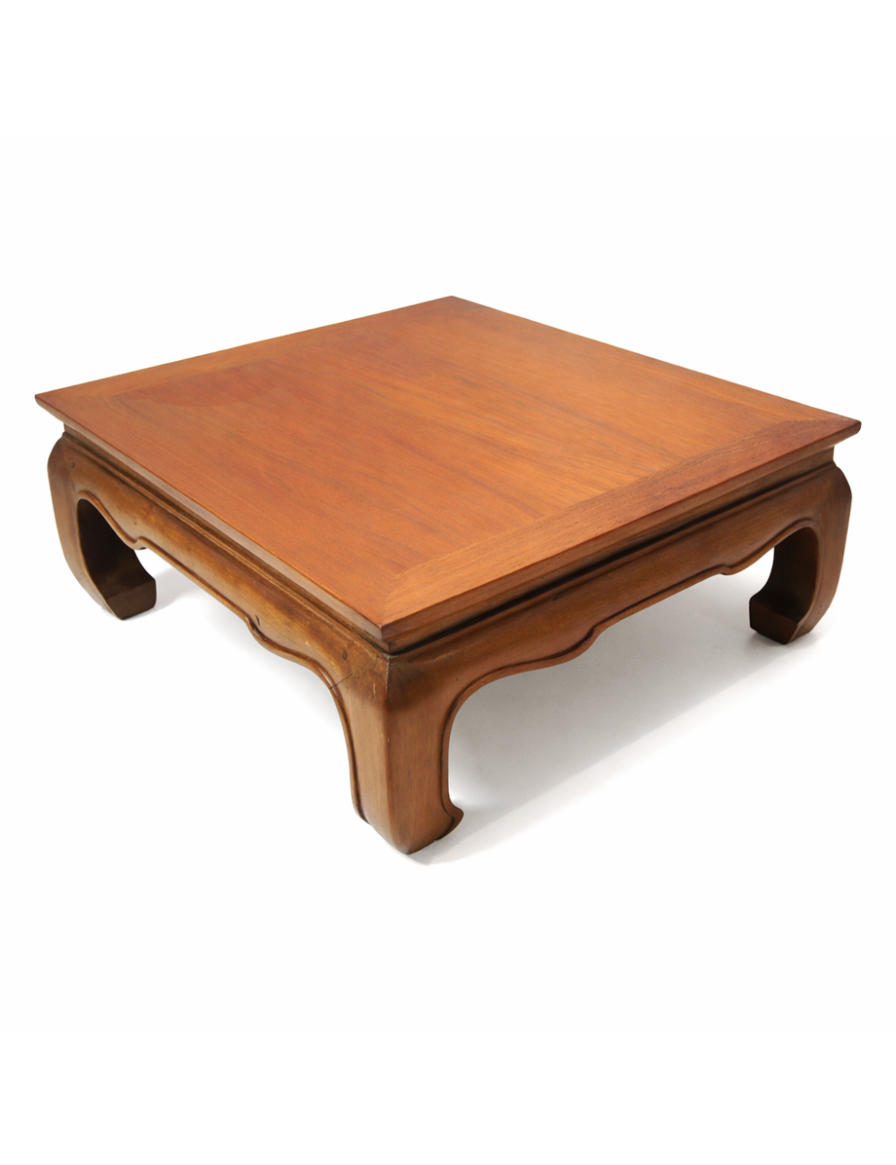 Tavolino moderno quadrato in teak stile orientale
