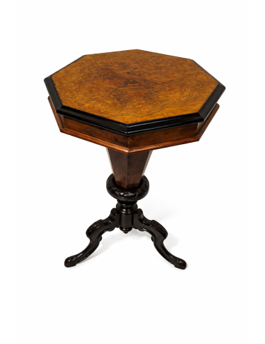 Octagonal work table in briarwood