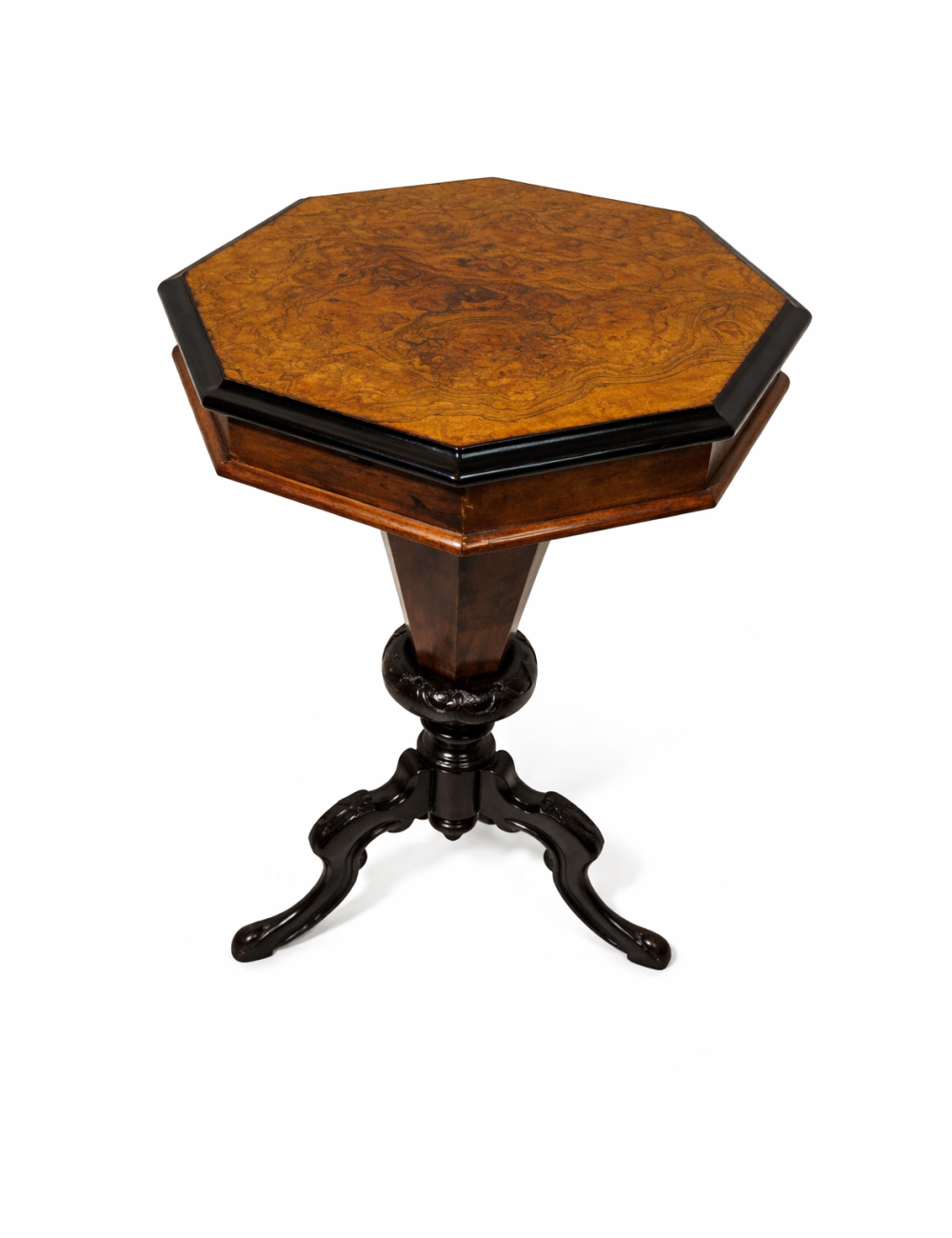 Octagonal work table in briarwood