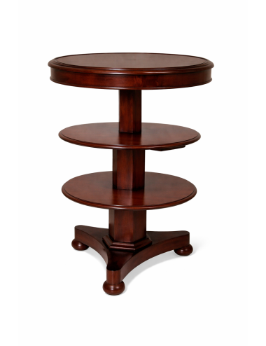 Three-tier openable round mahogany coffee table - Victorian