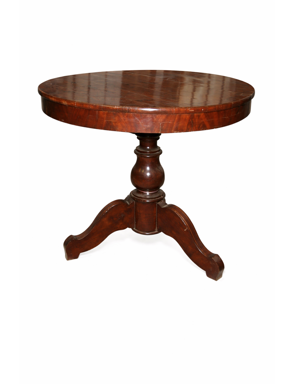 Round mahogany coffee table - English Victorian