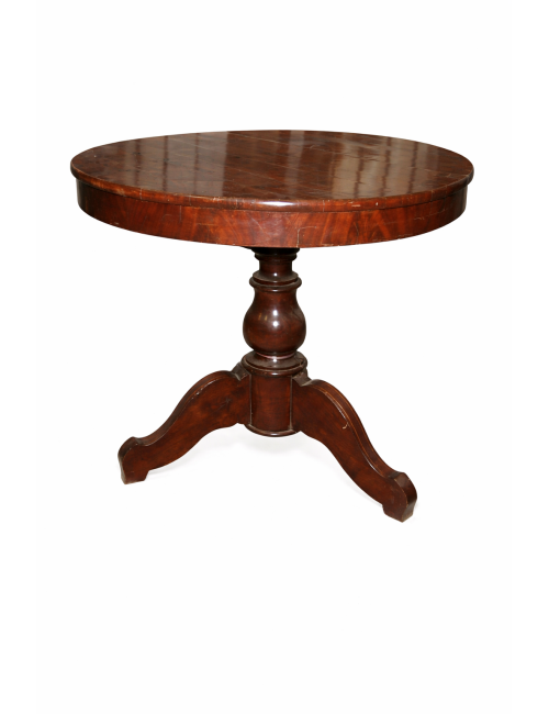 Round mahogany coffee table - English Victorian