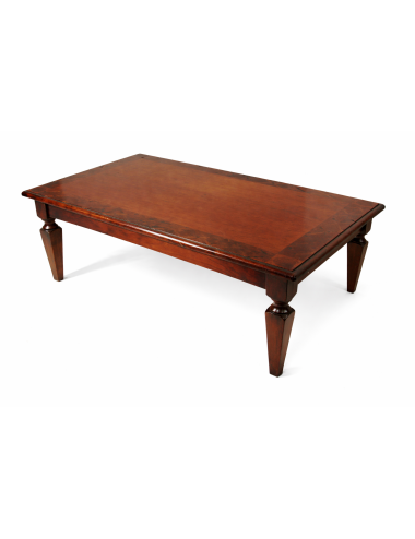 120x80 walnut coffee table with modern cherry inlays