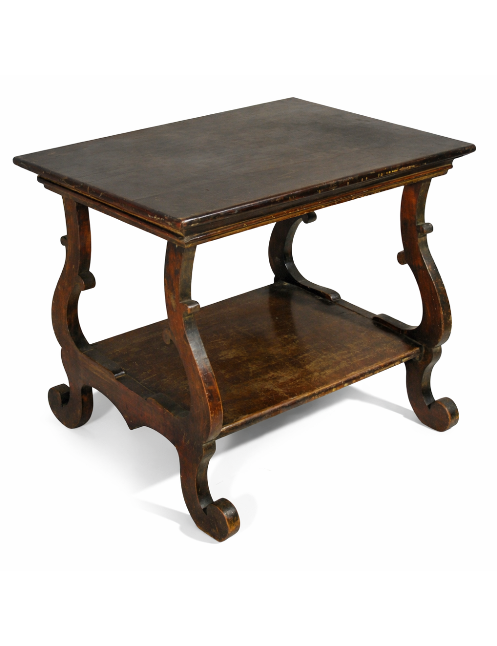 Tavolino moderno in legno tinto noce stile '600 fratino