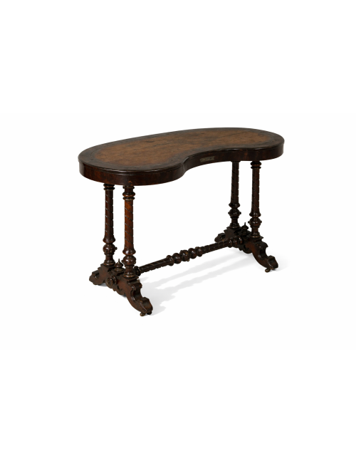 Scrivania a fagiolo in noce dell'800