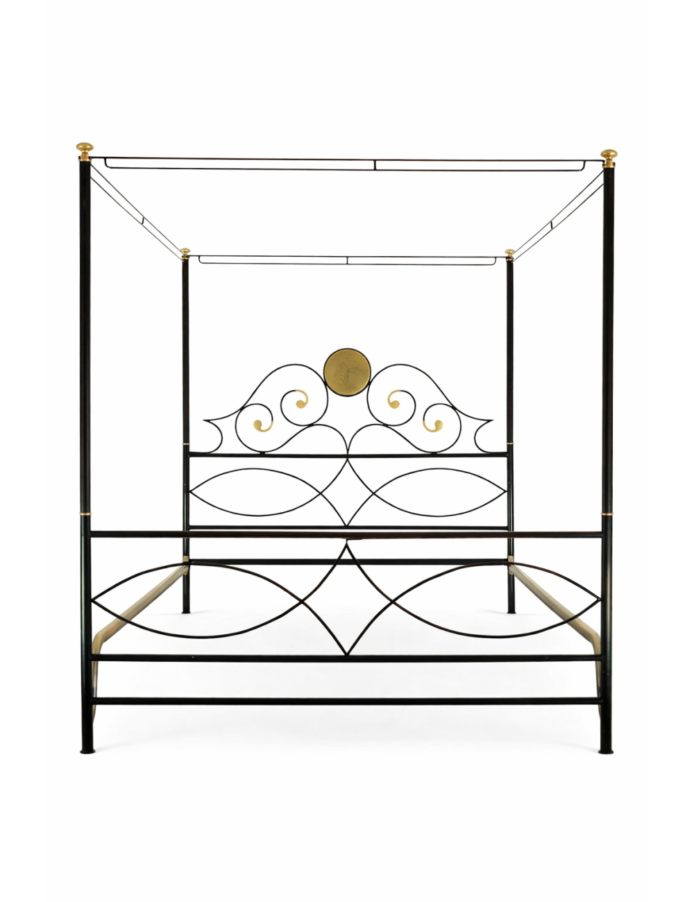 Letto matrimoniale moderno con baldacchino in ferro battuto